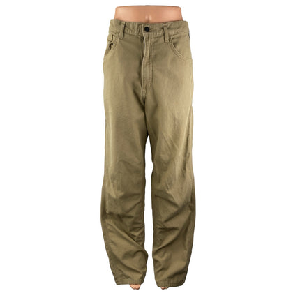 Carhartt Khaki High Rise Barrel Carrot Baggy Wide Leg Denim Jeans Pants Sz 34/36