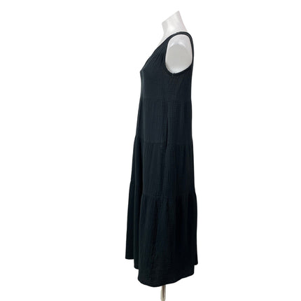 Marine Layer Corrine Women's Black Sleeveless Tiered Cotton Gauze Maxi Dress XS