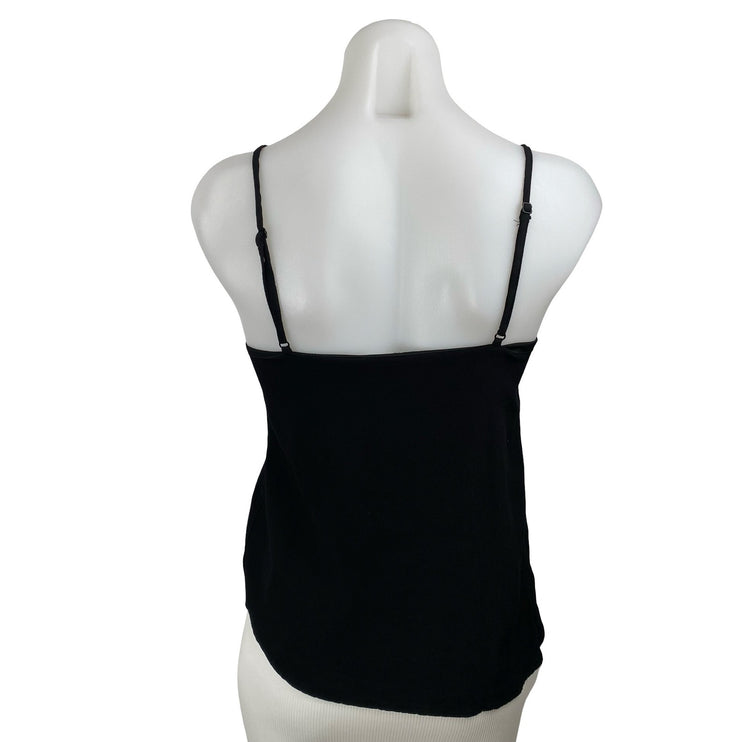 Tobi Women's Black Sleeveless V Neck Asymmetrical Crop Cami Camisole Tank Top S