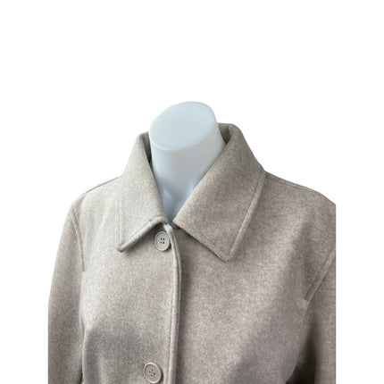 Zara Women's Beige Collared Long Sleeve Button Down Shirt Shacket Coat Jacket M