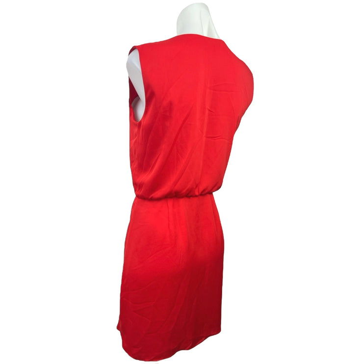 Aritzia Talula Women's Red V-Neck Sleeveless Zipper Flared Mini Wrap Dress Sz 4