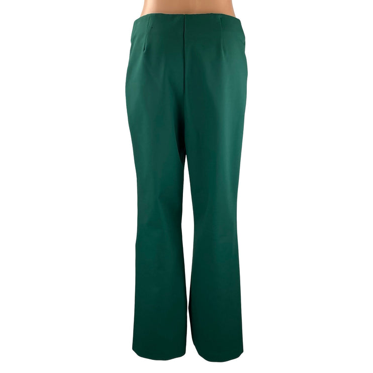 Rachel Zoe Women's Green High Rise Bootcut Flare Wide Leg Trousers Dress Pants 8
