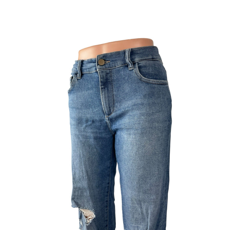 DL1961 Mara Straight Women's Blue Distressed High Waisted Denim Jeans Size 29