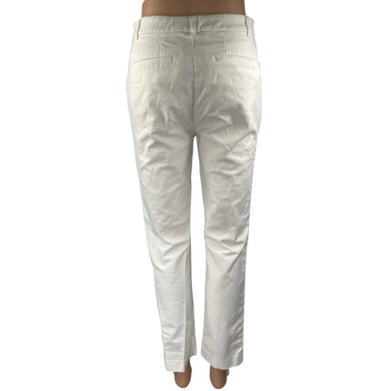 Lauren Ralph Lauren Women's White High Waisted Straight Leg Trousers Pants Sz 4