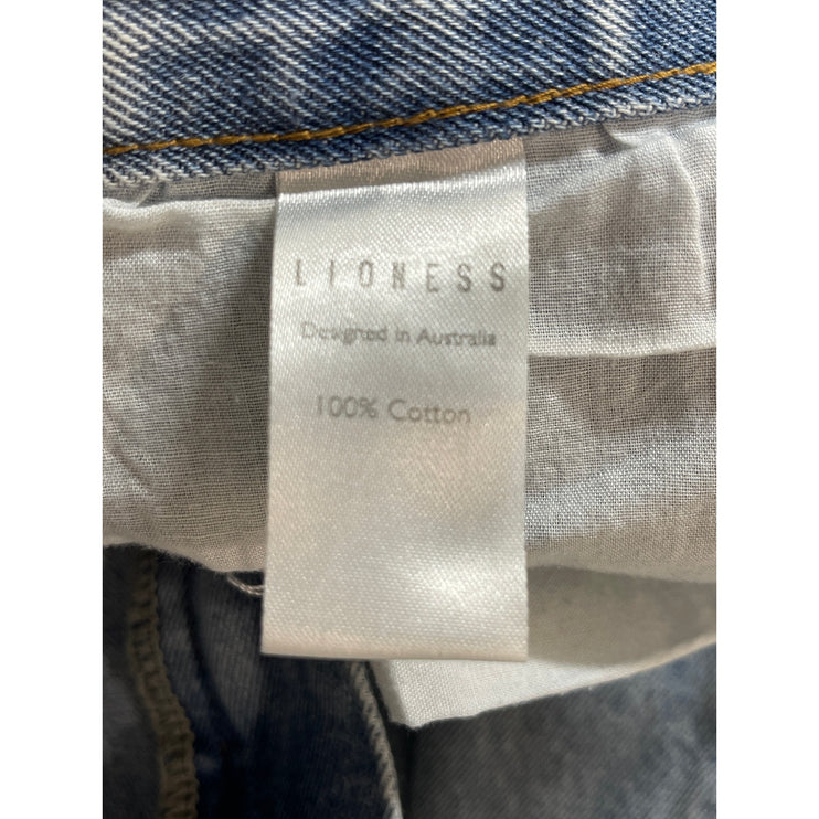 Lioness Women's Blue Light Wash High Waisted Wide Leg Denim Jeans Pants Size S