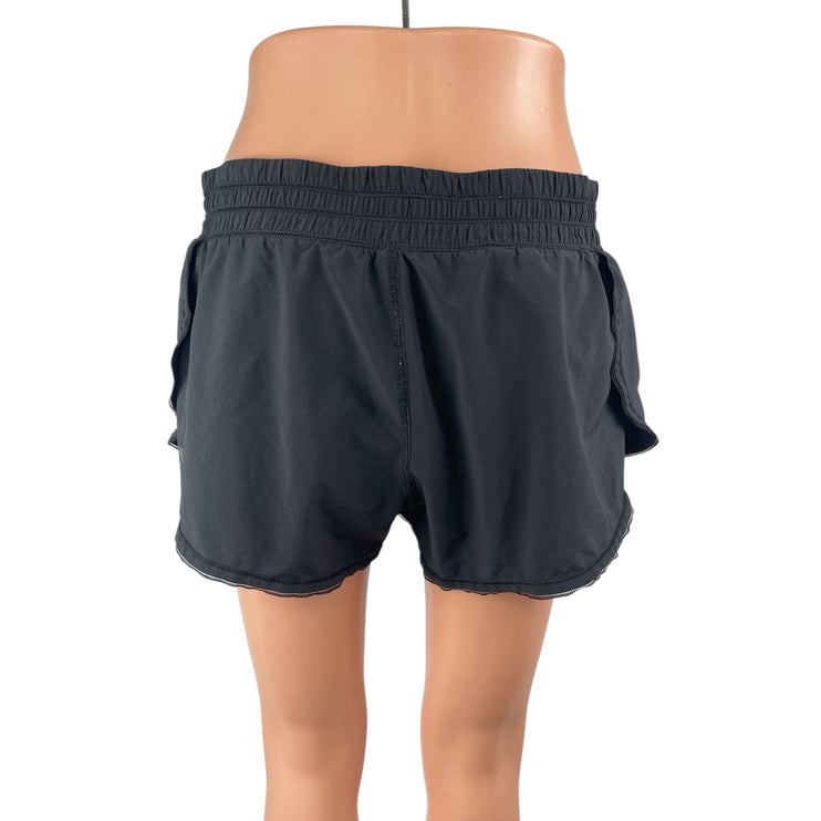 Lululemon Black Low Rise Wide Leg Athletic Yoga Activewear Sports Shorts Size 8