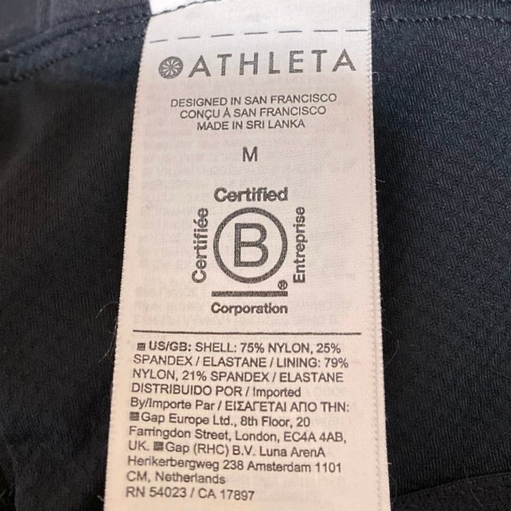 Athleta Women's Black Sleeveless Cutout Back Activewear Fitness Tank Top Size M