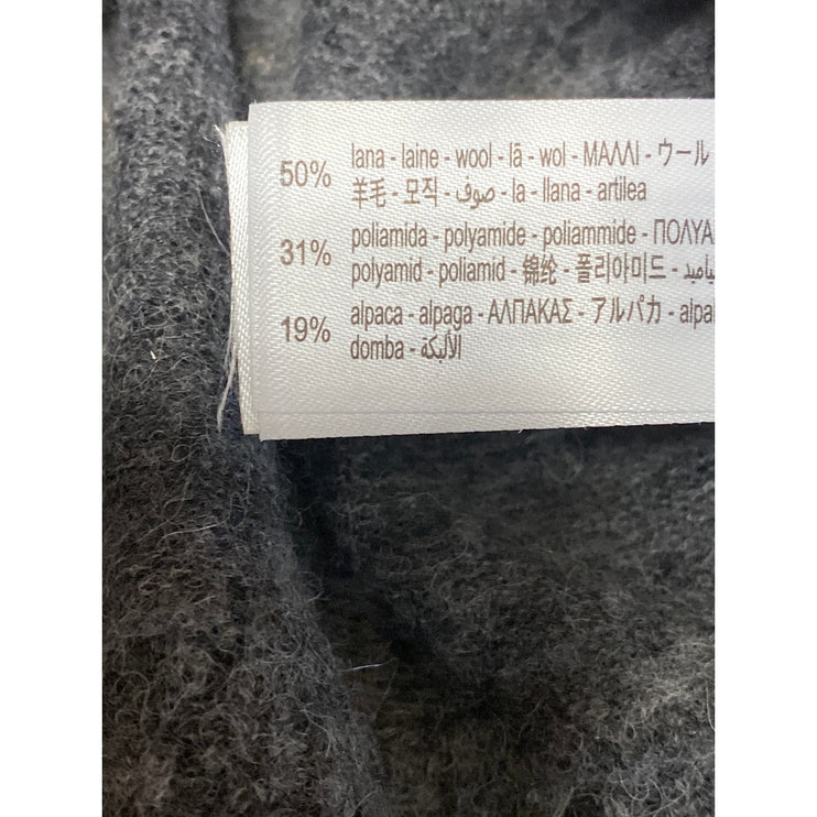 Zara Womens Gray Alpaca Wool Mock Neck Long Sleeve Crop Sweatshirt Sweater Top S