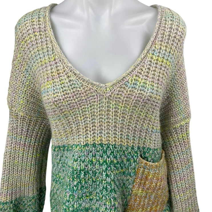 Urban Outfitters Kimchi Blue Space Station Cream Green Chunky Knit Sweater Top M
