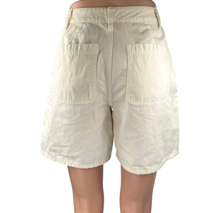 Aritzia Sun-deh Women's White Cream High Waist Wide Leg Denim Jean Shorts Size 2