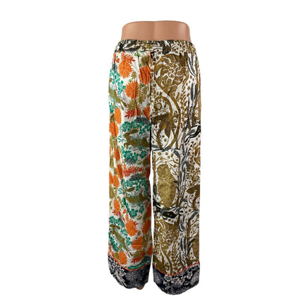 NEW Anthropologie Cally Conway Multicolor Floral High Rise Wide Leg Sleep Pant S