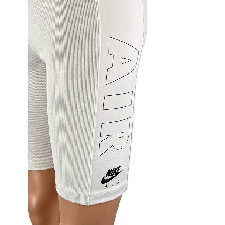 Nike Air Women's White High Rise Yoga Workout Running Athletic Biker Shorts Sz S
