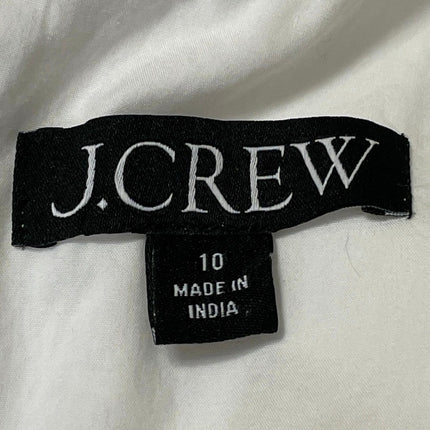 J.Crew Womens White Sleeveless Round Neck Pleated Fit & Flare Midi Dress Size 10