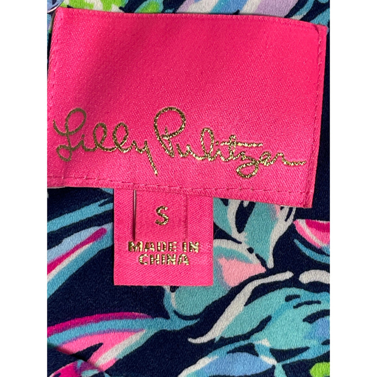 Lilly Pulitzer Multicolor Tropical Floral Long Sleeve Mini Swing Shift Dress S