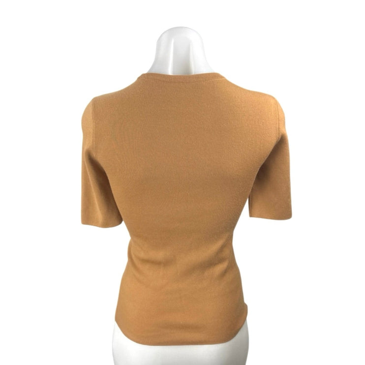 Michael Kors Women's Tank Ribbed Knit Short Sleeve Crewneck Sweater Top Size XS