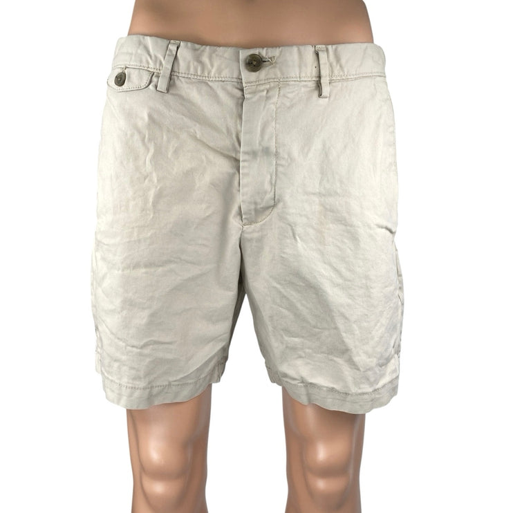 Banana Republic Lived In Men's Beige Chino Khaki Straight Casual Shorts Size 32