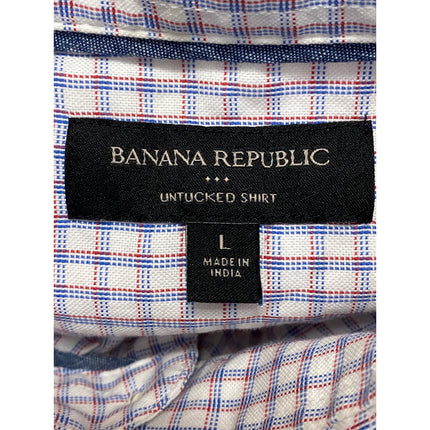 Banana Republic Men's Plaid Check Collared Long Sleeve Button Down Shirt Top L
