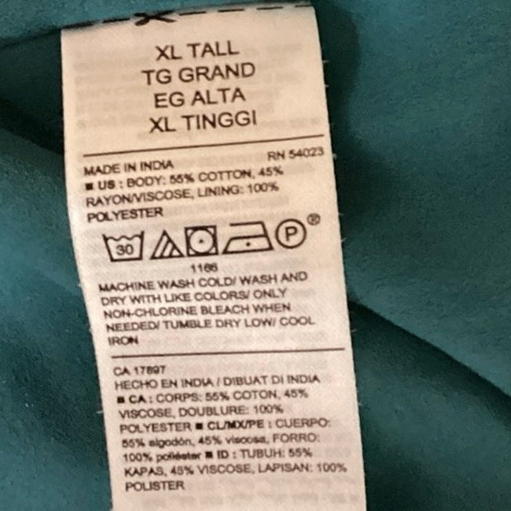 Old Navy Cami Ruffle Blue Scoop Neck Short Sleeve A Line Flare Maxi Dress Sz XL