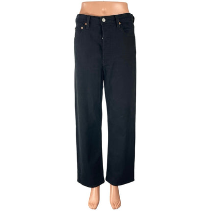Levi's Ribcage Straight Ankle Women's Black High Rise Baggy Denim Jeans Size 29