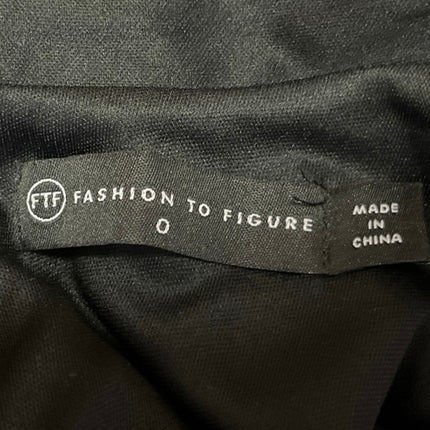 Fashion to Figure Leandra Black Puff Sleeve Metallic Sequin Ruched Crop Top Sz L