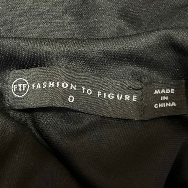 Fashion to Figure Leandra Black Puff Sleeve Metallic Sequin Ruched Crop Top Sz L