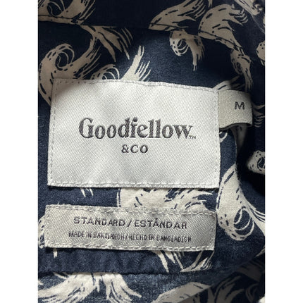 Goodfellow & Co Men's Black Printed Collar Short Sleeve Button Down Shirt Top M