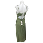 NEW Zara Green Polka Dots Sleeveless Cami Camisole Midi Tank Wrap Dres Brie NEW Zara Green Polka Dots Sleeveless Cami Camisole Midi Tank Wrap Dres Brie