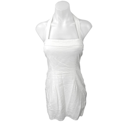 Abercrombie & Fitch White Linen Halter Sleeveless Mini Pencil Bodycon Dress Sz S