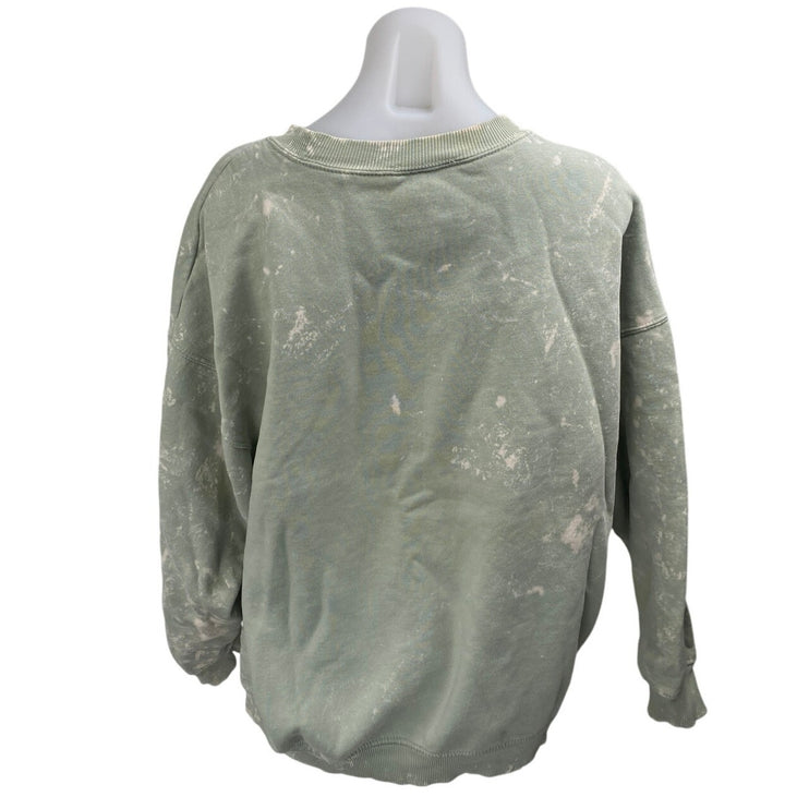Zara Women's Green Tie Dye Long Sleeve Crew Neck Sweater Sweatshirt Top Size M