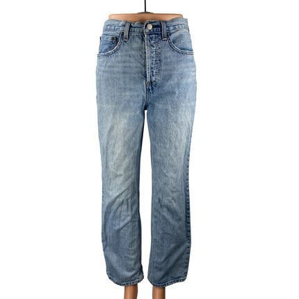 Denim Forum The Joni Women's Light Blue High Rise Loose Straight Jeans Pants 25
