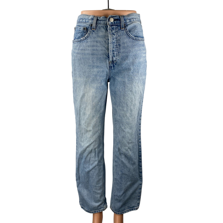 Denim Forum The Joni Women's Light Blue High Rise Loose Straight Jeans Pants 25