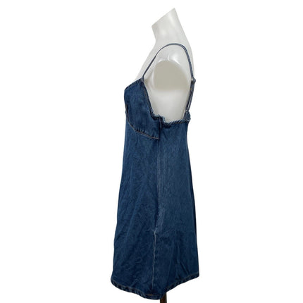 Princess Polly Womens Blue Denim Jean Cutout Sleeveless Cami A Line Mini Dress 6