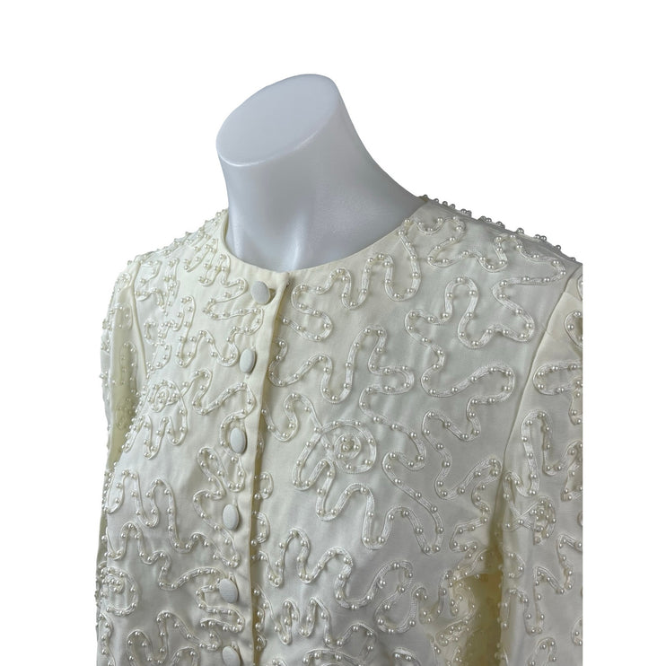 Sarah Elizabeth Petite Women's Beaded Button Down Crop Cardigan Sweater Top 12