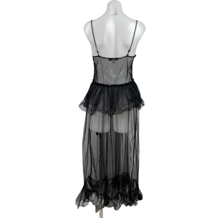 Urban Outfitters Black Tulle Sheer Sleevelee Cami Camisole Maxi Coverup Dress SP