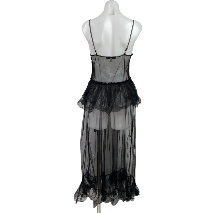 Urban Outfitters Black Tulle Sheer Sleevelee Cami Camisole Maxi Coverup Dress SP