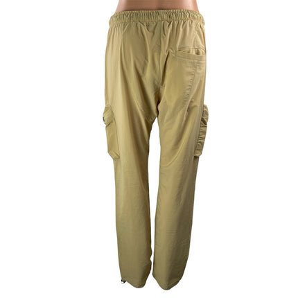 NEW Forever 21 Men's Khaki Tan Multi Zip Pocket Utility Cargo Jogger Pants Sz L