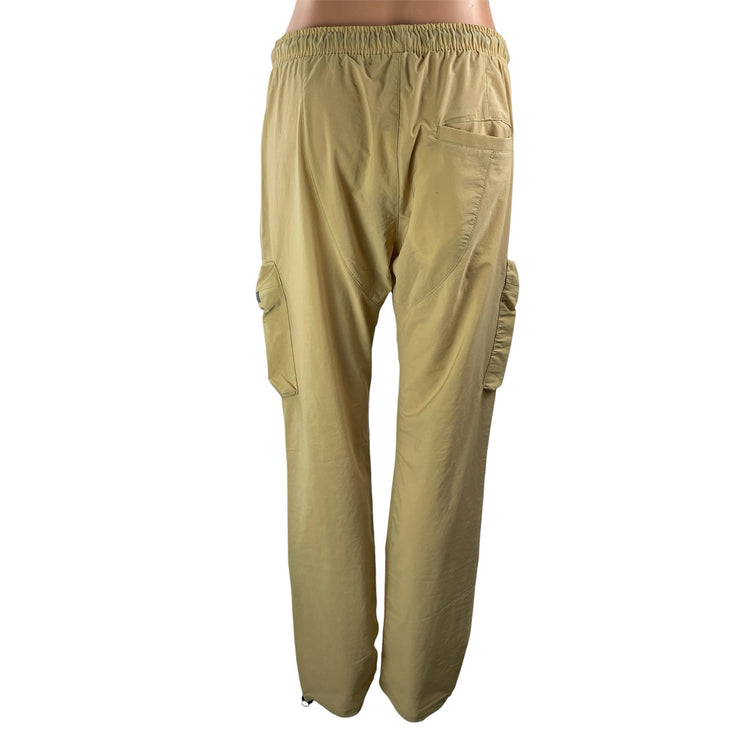 NEW Forever 21 Men's Khaki Tan Multi Zip Pocket Utility Cargo Jogger Pants Sz L