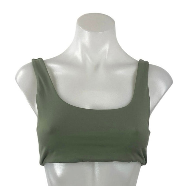 Pavoi Green Scoop Neck Yoga Gym Workout Athletic Sports Bra Crop Top Size S