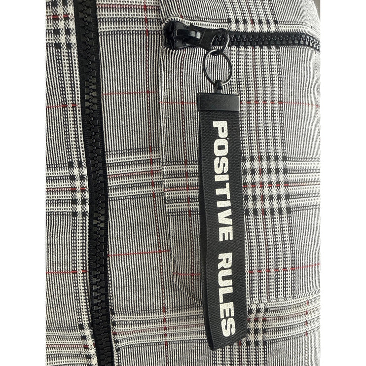 Zara Positive Rules Gray Plaid Zip Up Pocket High Waist Mini Pencil Skirt Size S