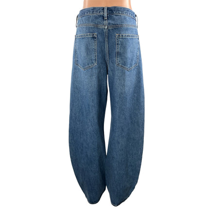 NEW Gap Women's Blue Barrel High Waisted Baggy Wide Leg Denim Jeans Size 31