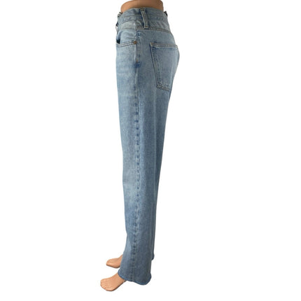 Agolde Criss Cross Women's Blue Light Wash High Rise Straight Denim Jeans Sz 26