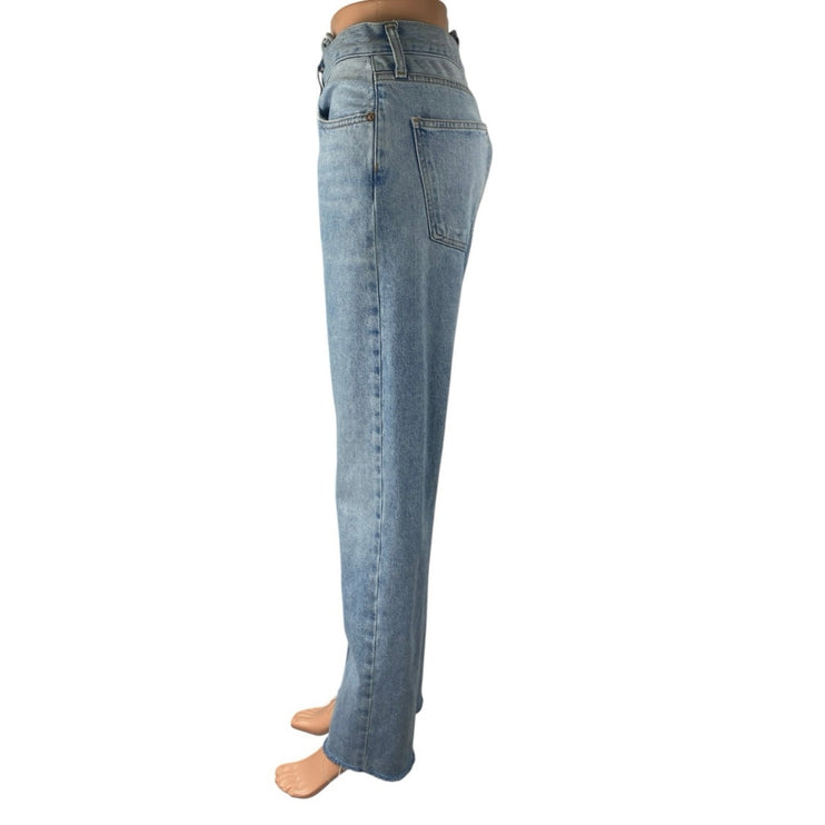 Agolde Criss Cross Women's Blue Light Wash High Rise Straight Denim Jeans Sz 26