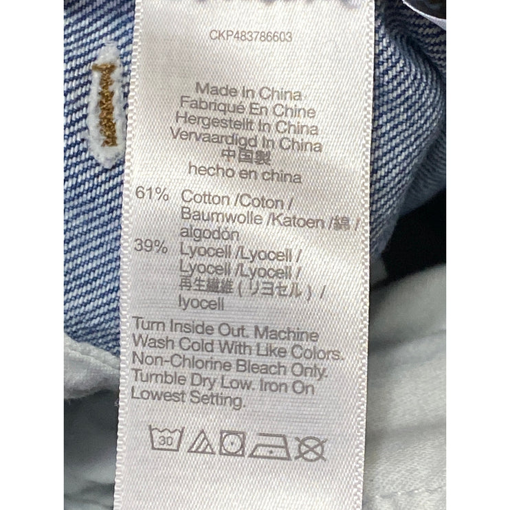 Madewell Women's Blue High Waisted Pleated A Line Mini Denim Jean Shorts Size 29