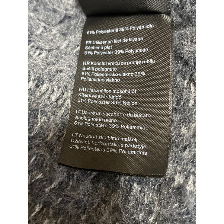 Weekday Tone Open Structure Gray Boat Neck Long Sleeve Sweatshirt Sweater Top M