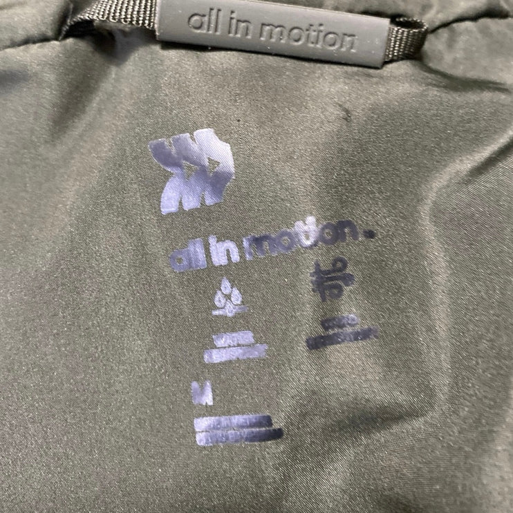 All in Motion Women's Olive Green Full Zip Hoodie Hooded Puffer Coat Jacket Sz M