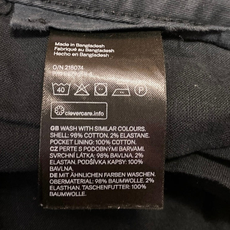 H&M Women's Black Slim Fit High Waisted Carrot Barrel Cargo Trousers Pants 34