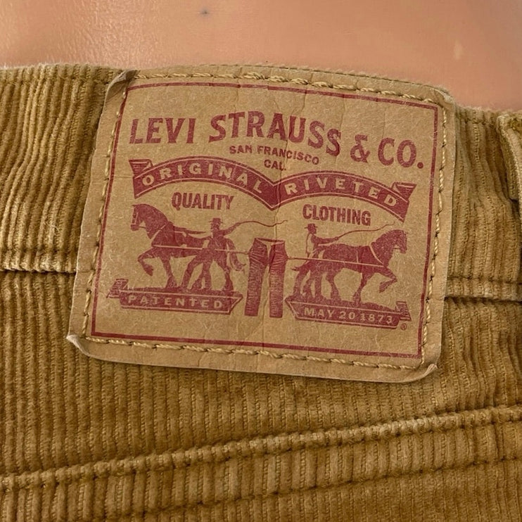 Levi's 94 Baggy Women's Tan Corduroy High Rise Wide Leg Trousers Pants Size M