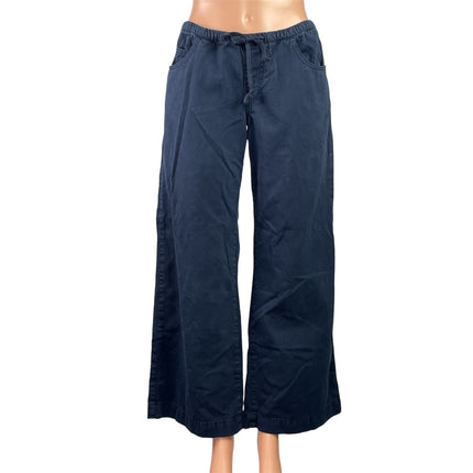 Brandy Melville J. Galt Women Blue High Rise Drawstring Wide Leg Trousers Pant S