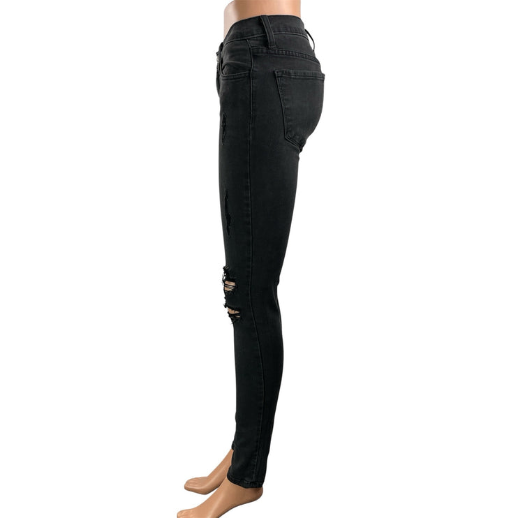 Flying Monkey Women's Black Low Rise Distressed Skinny Denim Jeans Size 26