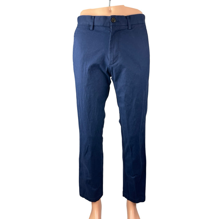 GAP Men's Navy Blue High Waisted Loose Straight Chino Trousers Pants Size 30x30